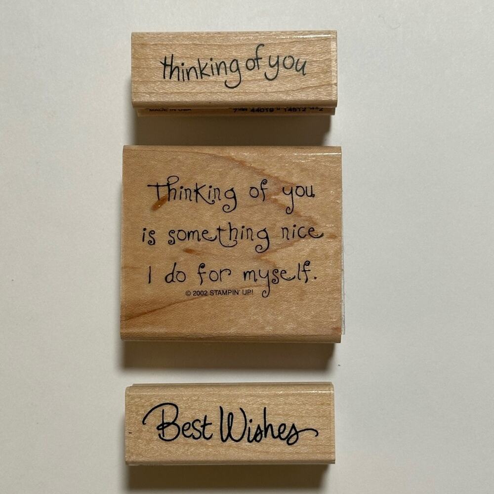 Stampin' Up! & Stampendous! Wooden Stamps Set - Thinking of You & Best Wishes